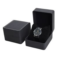 Rounded leather watch b...