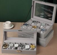 Grey leather watch case...