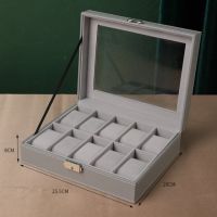 Grey leather watch case...