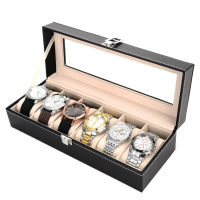 Leather watch case with...