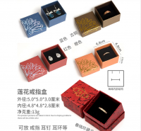 天地盖荷花印首饰盒 5*5蓝...