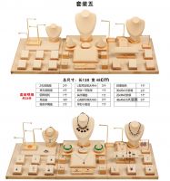 Set of five beige oak l...
