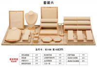 Set of six beige oak lo...