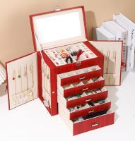 Patterned red five laye...