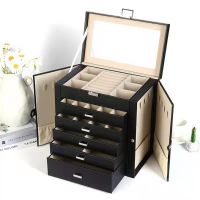 Black five drawer leath...