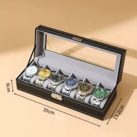 Leather watch case with...
