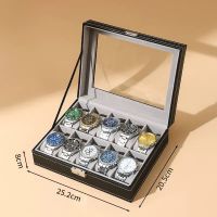 Leather watch case with...