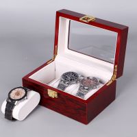 Wooden watch box, red p...
