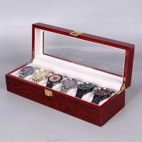 Wooden watch box, red p...