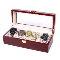 Wooden watch box, red p...