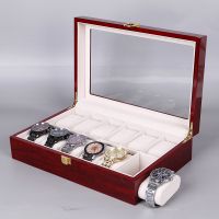 Wooden watch box, red p...