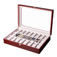 Wooden watch box, red p...