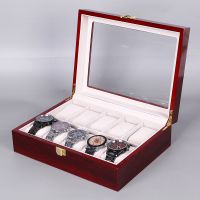 Wooden watch box, red p...