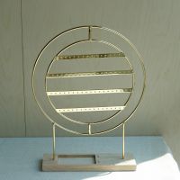 戒指木底圆形四层耳环架