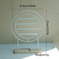 戒指木底圆形四层耳环架