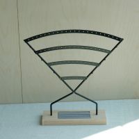 戒指木底扇形四层耳环架