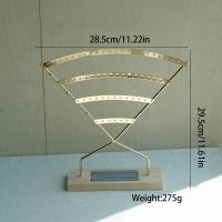 戒指木底扇形四层耳环架